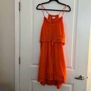 Crown & ivy size M juniors high low dress coral, sleeveless